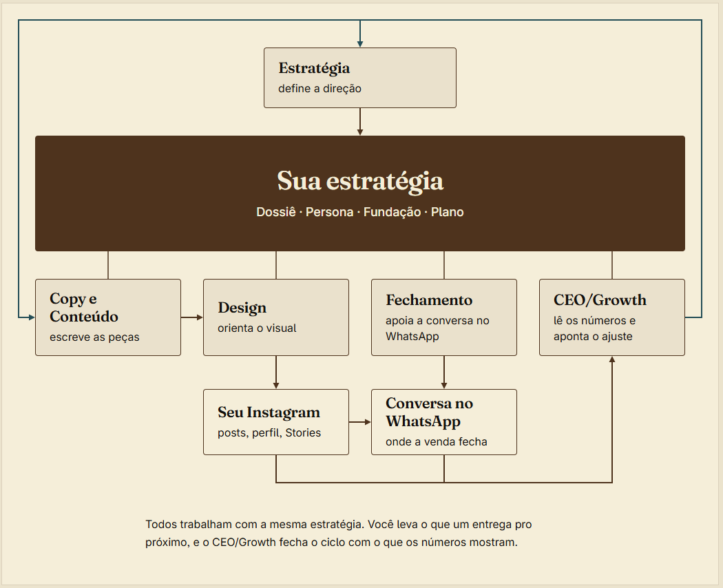 Fluxograma dos cinco copilotos do Protocolo de Posicionamento